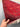 In-hands view of 4x19 handmade red wool hallway runner rug