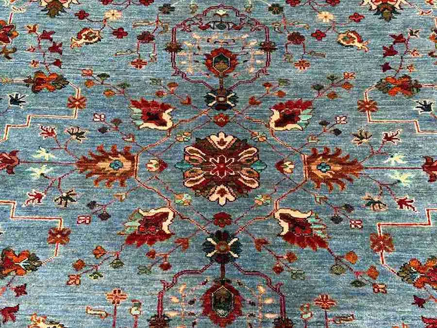 Textured wool weave of handmade 6x8 oriental rug