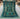 Full top view of unique 6x7 handmade Turkish Mamluk rug in teal and gold