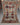 Full top-down view of blue and red Turkish handmade wool area rug