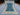 Full top-down view of authentic handmade Ziegler rug – 4x6.3 ft teal and gray