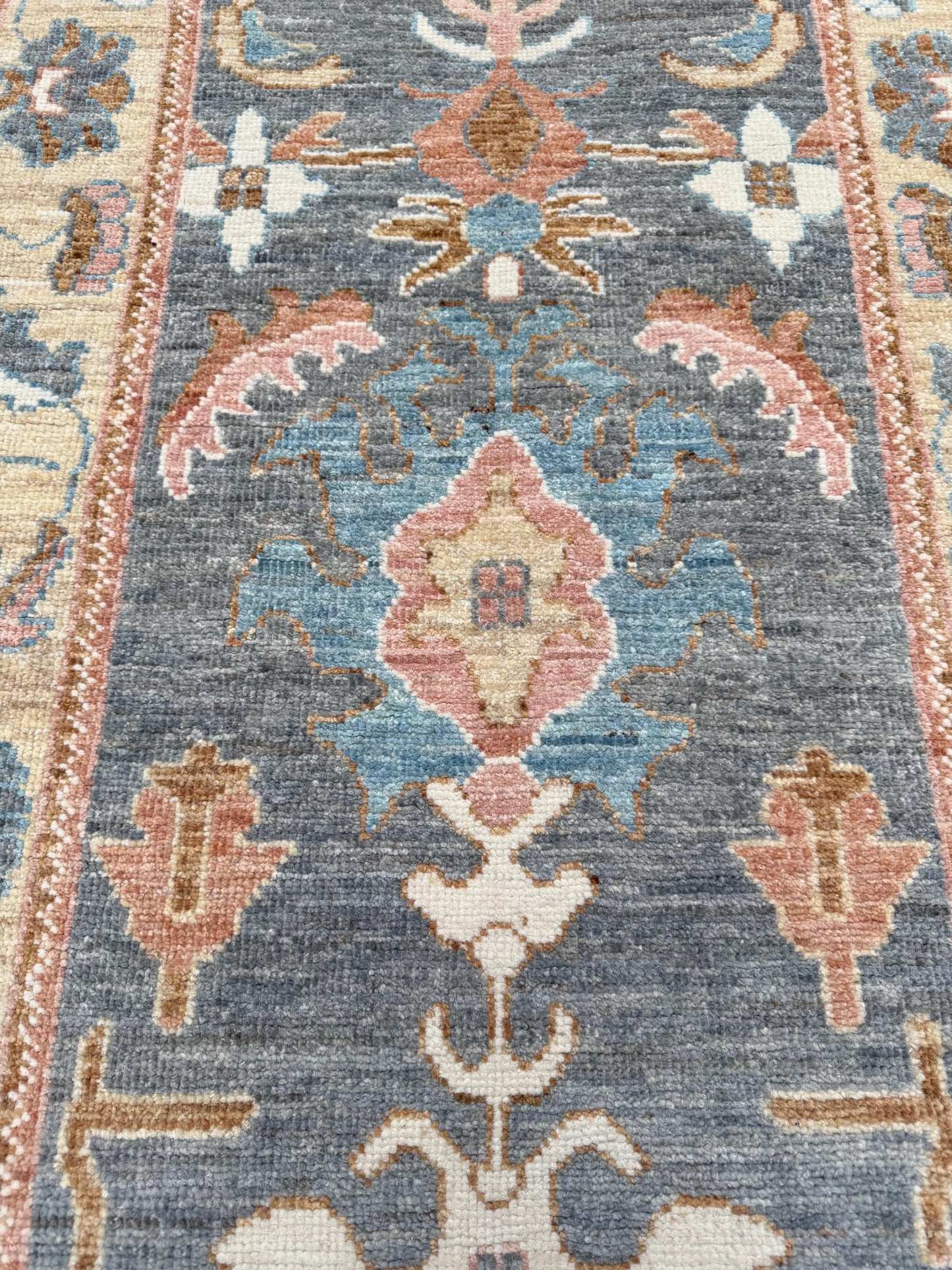 11 ft Handmade Soft Pastel Runner Rug,Neutral Tone Turkish Runner,Turkish Hallway Runner,Handmade Carpet for Hallways or Entryways.