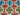Close-up of tribal geometric pattern on multicolor wool Kilim rug 4.11x6.7 ft