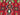 Close-up of geometric tribal pattern on red Kilim wool rug
