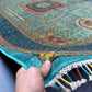 6x9 handmade vintage-inspired Mamluk rug shown in hands – wool and silk Oriental carpet
