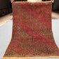 Full top-down view of 3.5x4.9 red Afghan kilim tribal wool rug