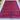 Full floor view of red and navy geometric handmade rug