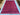 Full floor view of red and navy geometric handmade rug