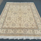 Hand-knotted wool rug adding elegance to modern room