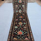 Full top-down view of Black Sultani 2.6x8.2 ft handmade wool runner rug
