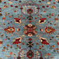 Textured wool weave of handmade 6x8 oriental rug