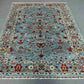 Modern floral area rug in cozy interior setting