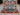 Full top view of 4.11x4.11 ft handmade Blue & Red Turkish wool rug.