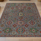 Bohemian decor with blue multicolor handmade Turkish rug