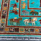 Close-up of border design on Tree of Life handmade rug