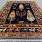 Botanical motif on handmade Tree of Life wool rug