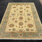 Handmade Chobi rug laid on living room floor in natural light