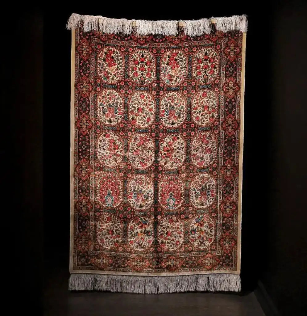 Classic Persian floral rug with intricate red and ivory pattern – Weirugs banner