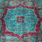 Close-up of hand-knotted weave on modern Oriental 6x8 rug