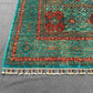 Corner weave detail of handmade Mamluk area rug with intricate motifs