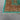 Corner pattern detail of handmade 6x8 green and orange Mamluk rug