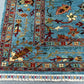 Corner design details of floral Sultani handmade wool rug