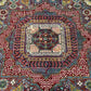 Close-up view of earthy toned modern Mamluk rug – intricate handmade pattern