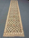 Floor view of flatweave reversible runner rug – ideal for narrow living spaces.