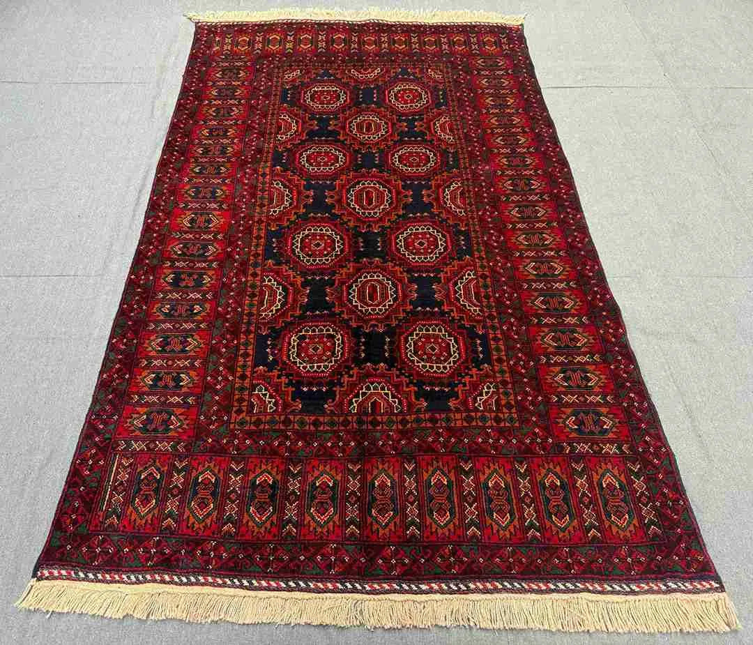 Rustic Handmade Wool Rug 4x7 – Tribal Boho Area Carpet – weirugs
