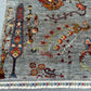 Tree of Life Rug 5x7 ft – Handmade Wool Area Rug with Botanical Design – Gray Background with Colorful Floral Motifs – Turkish Accent Carpet