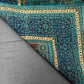 Folded backside of 6x7 Mamluk rug showing hand-knotted structure