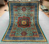 Full top-down view of 5x8 handmade modern Turkish Mamluk rug