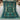 Full top view of unique 6x7 handmade Turkish Mamluk rug in teal and gold