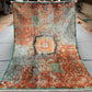 Full top-down view of 5x8 handmade multicolor Mamluk rug