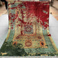 Full top view of 6x8 handmade wool & silk modern Mamluk rug