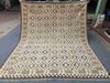 Full view of 8x10 Turkish Kilim wool rug – handmade flatweave in neutral and vibrant tones.