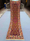 Full view of 2.7x9.5 Turkish vintage-style kilim runner rug