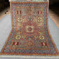 Full top-down view of 6x8 handmade Mamluk area rug – Turkish wool silk