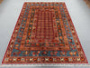 Full top view of handmade Pazyryk rug with tribal design