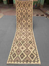 Full top-down view of handmade Turkish Kilim runner rug