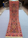 Full view of 2.7x8.11 antique handmade Kilim runner rug