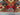 Detailed corner of colorful tribal wool carpet