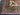Corner detailing on vintage Heriz wool rug, Persian-style 9x12