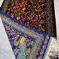 Silk Wall Hanging Rug|2x3 Deer and Floral Tree Tapestry|Persian Style Art,Luxury Silk Rug for Wall Decor|Blue Floral and Deer Statement Rug.