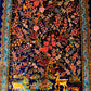 Silk Wall Hanging Rug|2x3 Deer and Floral Tree Tapestry|Persian Style Art,Luxury Silk Rug for Wall Decor|Blue Floral and Deer Statement Rug.