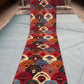 3x10 Colorful Bohemian Runner Rug– Handmade Wool rug with Geometric Patterns,Handwoven Tribal Runner Rug–Multicolor Wool Carpet for Hallways