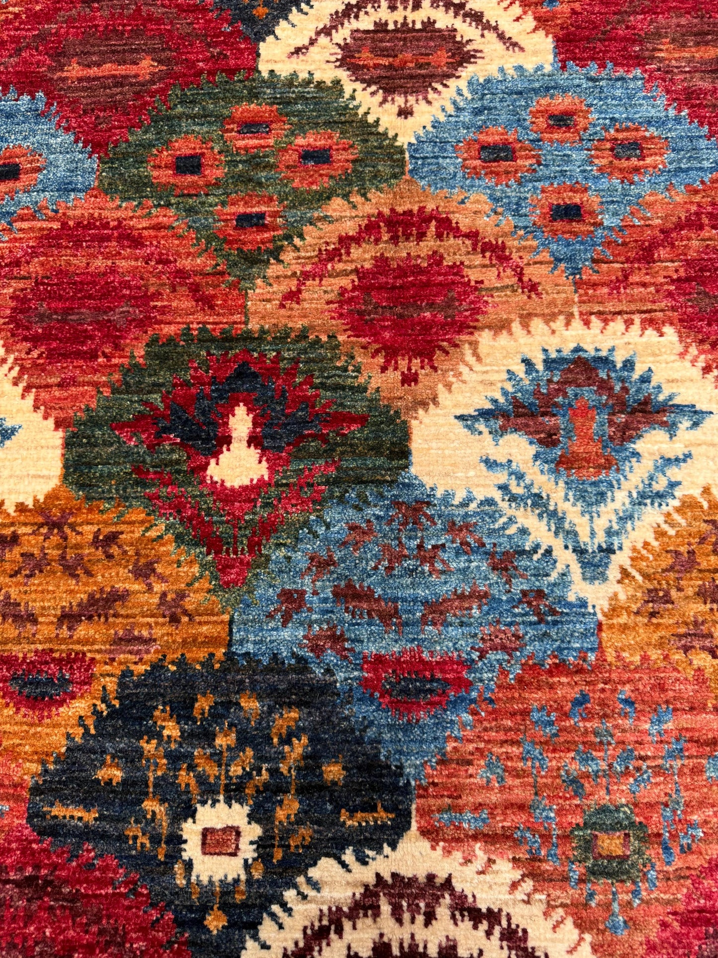 3x10 Colorful Bohemian Runner Rug– Handmade Wool rug with Geometric Patterns,Handwoven Tribal Runner Rug–Multicolor Wool Carpet for Hallways