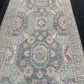 15 ft Extra long Handmade Oushak Runner Rug - Elegant Turkish Wool Hallway Runner rug in Pastel Tones,Soft Blue Cream toned Runner rug.