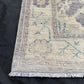 14 ft Extra long Handmade Oushak Runner Rug -Rustic Turkish Oushak runner,,Soft Blue Cream toned Runner rug.Soft Pastel Oushak Runner Rug.