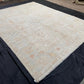 9x12 Turkish Neutral Oushak Rug,Modern Colors Soft Pink,Blue and Cream Oushak Rug,Pastel Blue Oriental Rug,9x12 Neutral Modern Oushak Rug.